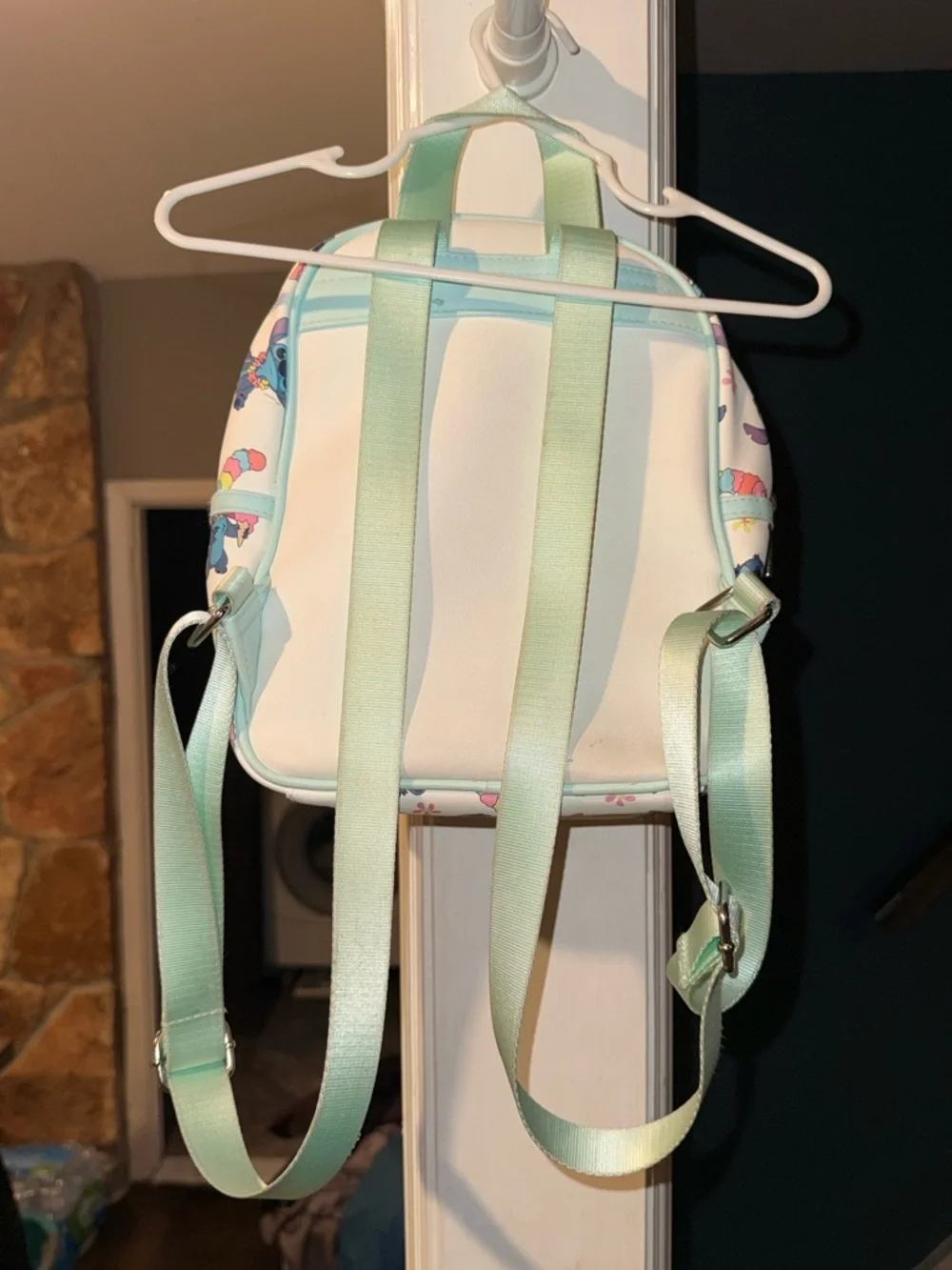 Disney Stitch Mini Backpack Hawaiian Ice Cream Print Blue Small Bag Cute